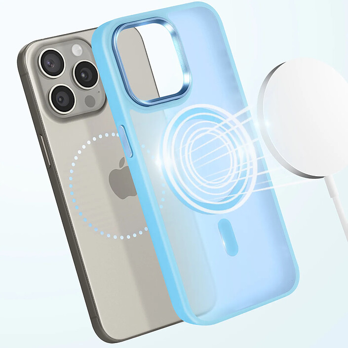 Avis Avizar Coque MagSafe pour iPhone 15 Pro Max Dos Mat Givré Contour