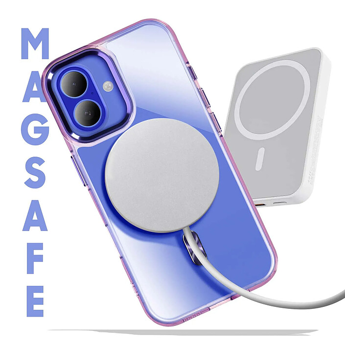 Avis Avizar Coque MagSafe pour iPhone 16 Plus Dos Cristal Color Violet
