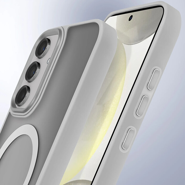 Acheter Avizar Coque MagSafe pour Samsung S24 Plus et S25 Plus Dos Mat Givré Contour Gris