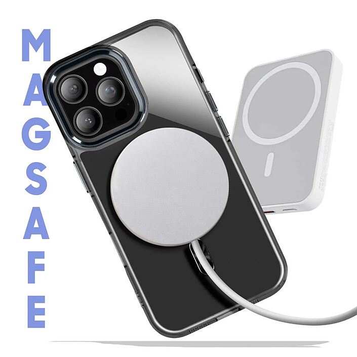 Avis Avizar Coque MagSafe pour iPhone 16 Pro Dos Cristal Color Noir