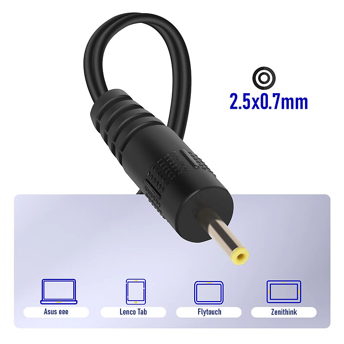 Akyga Chargeur Universel pour Tablette 5V 2A avec prise 2,5 x 0,7 mm Noir pas cher