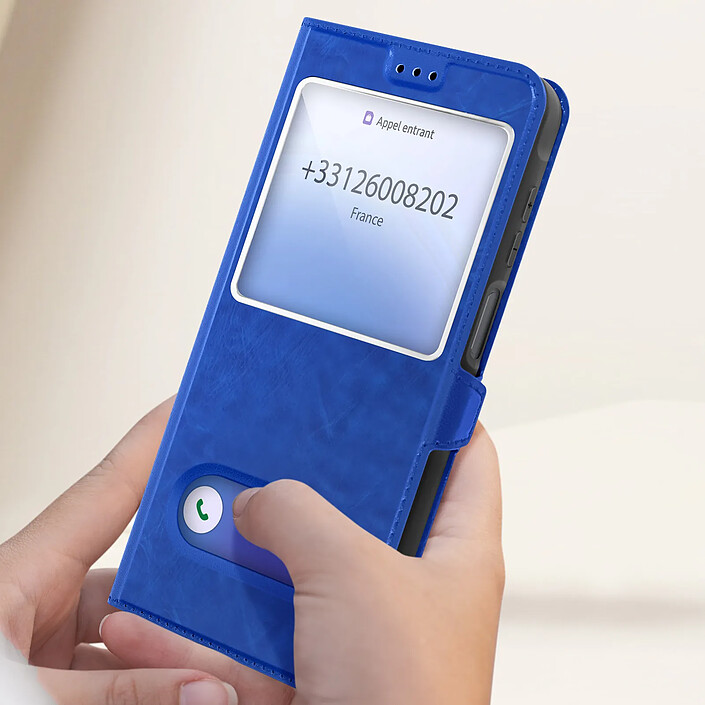 Avis Avizar Étui pour Samsung Galaxy A16 Fenêtre Fonction Support Vidéo Bleu