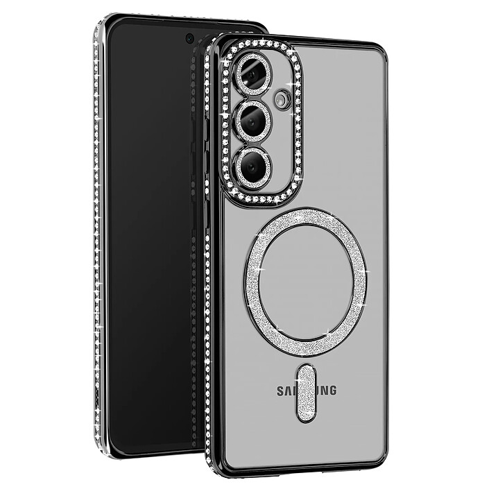 Avizar Coque Diamant pour Samsung Galaxy S24 FE MagSafe Contour Strass