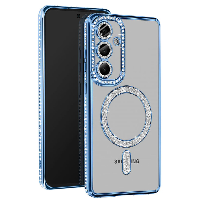 Avizar Coque Diamant pour Samsung Galaxy S24 FE MagSafe Contour Strass