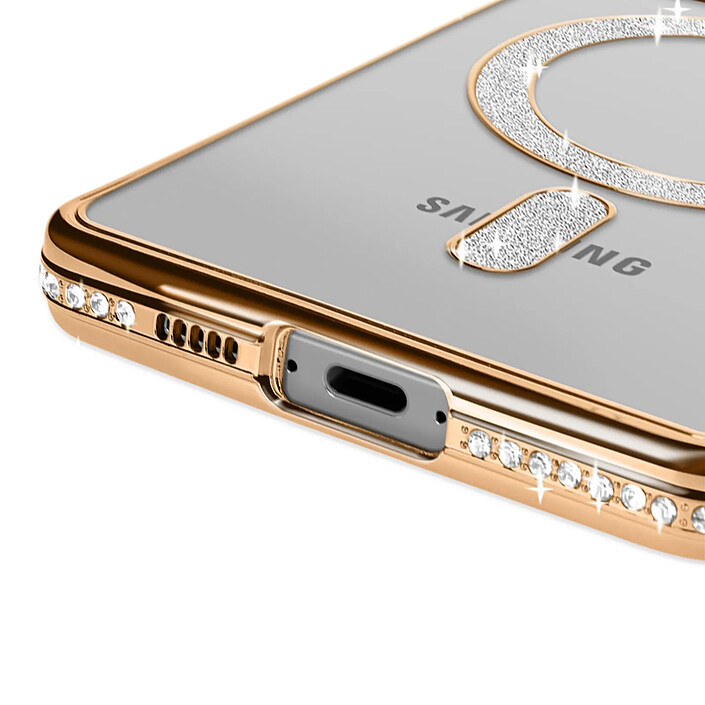Acheter Avizar Coque Diamant pour Samsung Galaxy S24 FE MagSafe Contour Strass Dorée