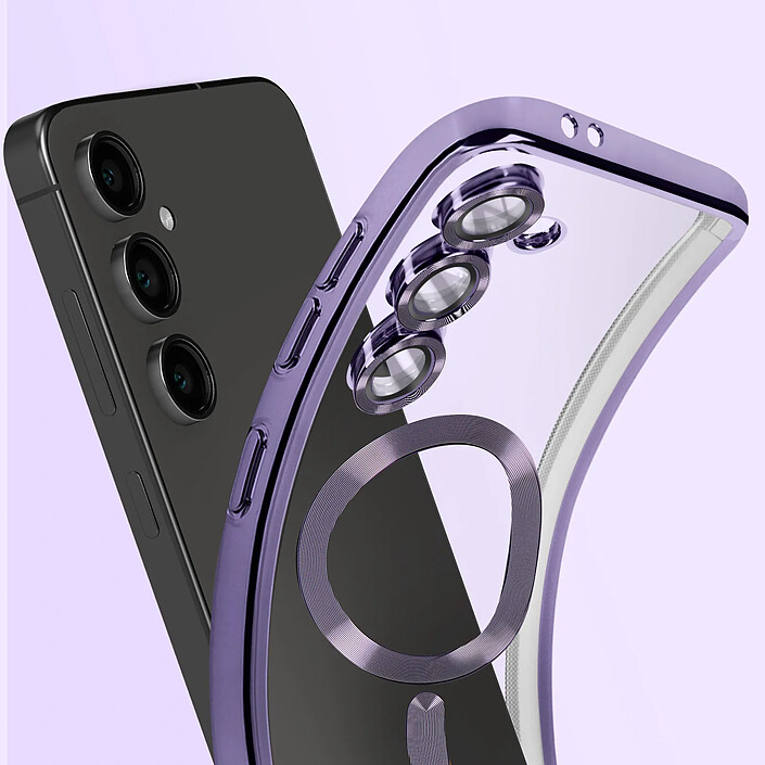 Acheter Avizar Coque MagSafe pour Samsung Galaxy S24 FE Silicone Contour Chromé Violet