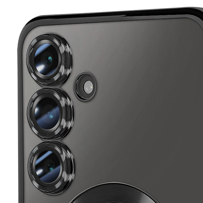 Avizar Coque MagSafe pour Samsung Galaxy S24 FE Silicone Contour Chromé Noir pas cher