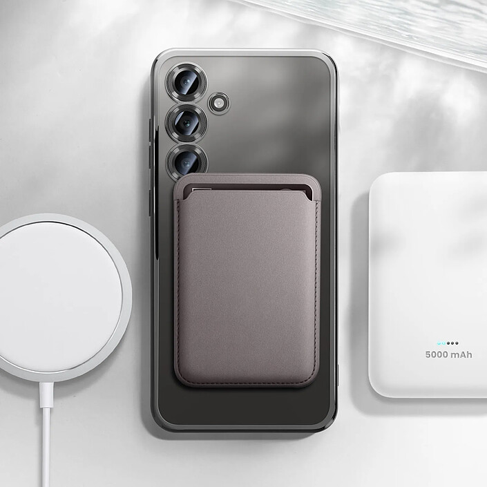 Avis Avizar Coque MagSafe pour Samsung Galaxy S24 FE Silicone Contour Chromé Noir