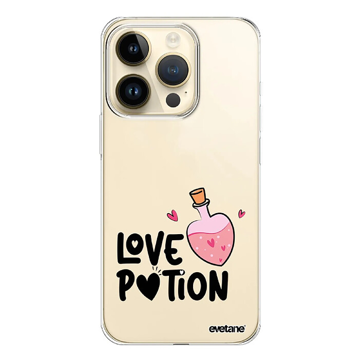 Evetane Coque iPhone 14 Pro 360 intégrale transparente Motif Love Potion Tendance .