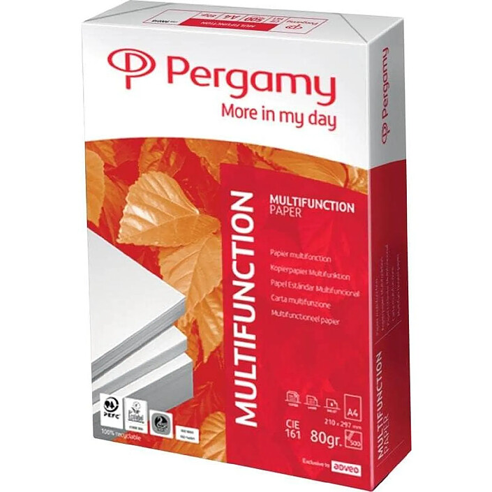PERGAMY Ramette 500 feuilles Papier Multifonctions A4 80g Très Blanc CIE 161