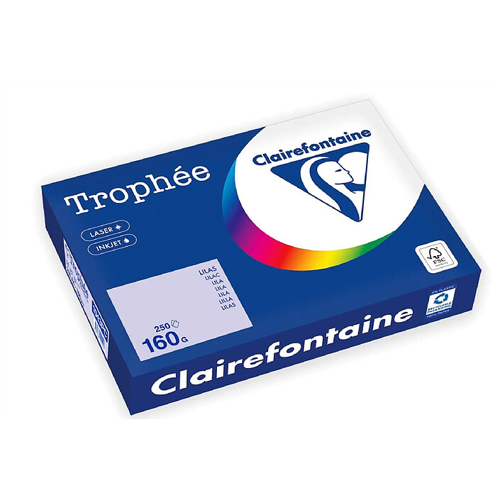 CLAIREFONTAINE Ramette Papier FSC A4 160g 250 Feuilles Lilas x 4