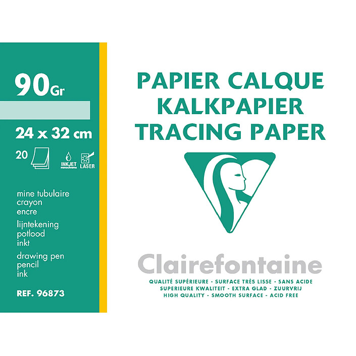 CLAIREFONTAINE Pochette calque supérieur 24x32 20F 90/95g