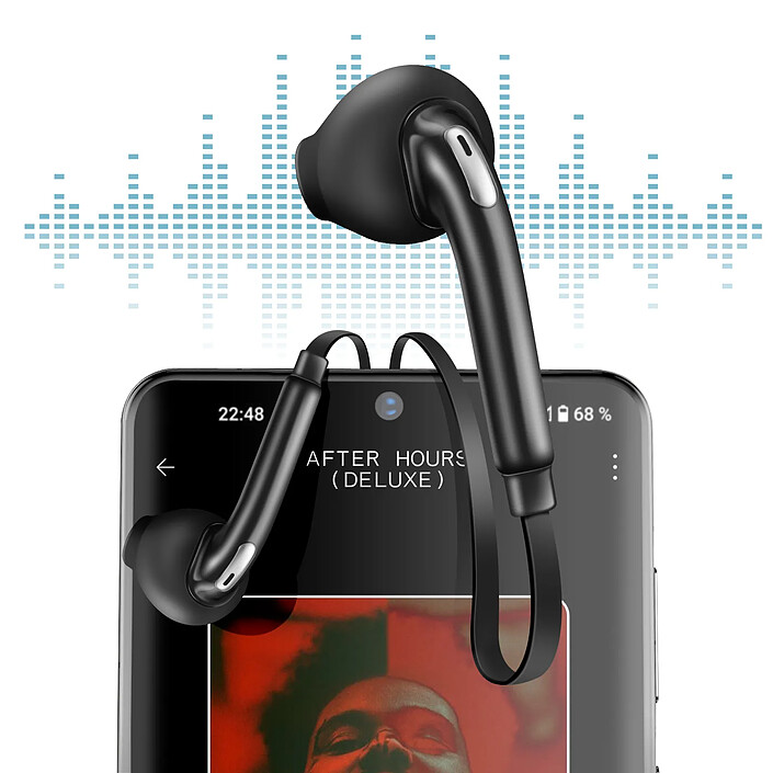 Avizar Écouteurs Filaires Jack 3,5 mm avec Microphone Intégré Noir pas cher
