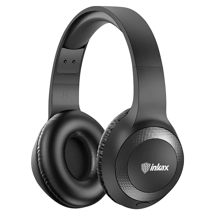Inkax Casque Bluetooth Pliable avec Microphone Intégré et Boutons Contrôles Noir