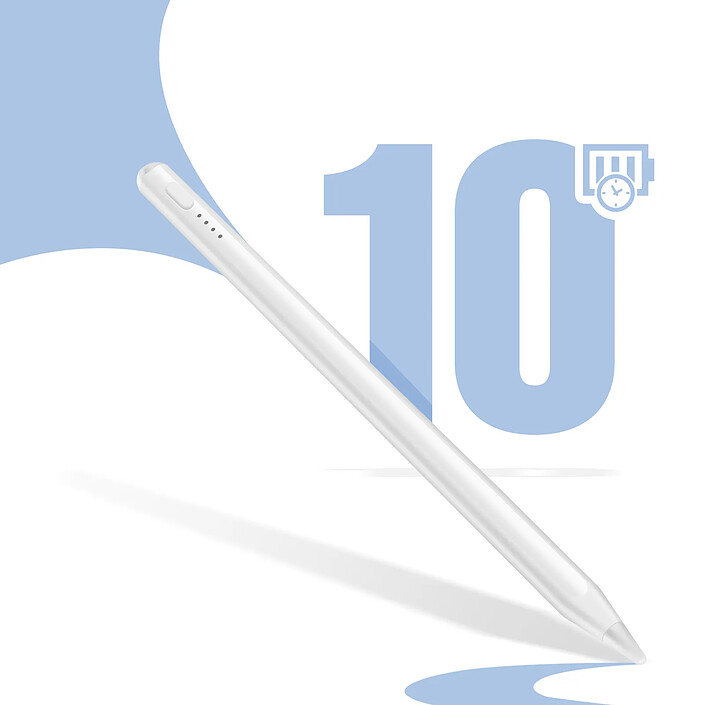 Avizar Stylet pour iPad Mini, Air et Pro Pointe Inclinable Autonomie 10H Blanc pas cher