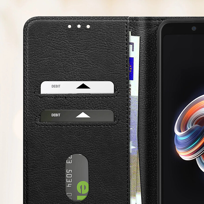 Avizar Étui pour Xiaomi Redmi Note 5 Clapet Portefeuille et Support Vidéo Noir pas cher
