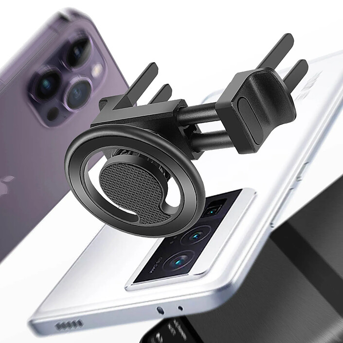 LinQ Support Voiture MagSafe pour Smartphone, Grille Aération ronde Noir pas cher