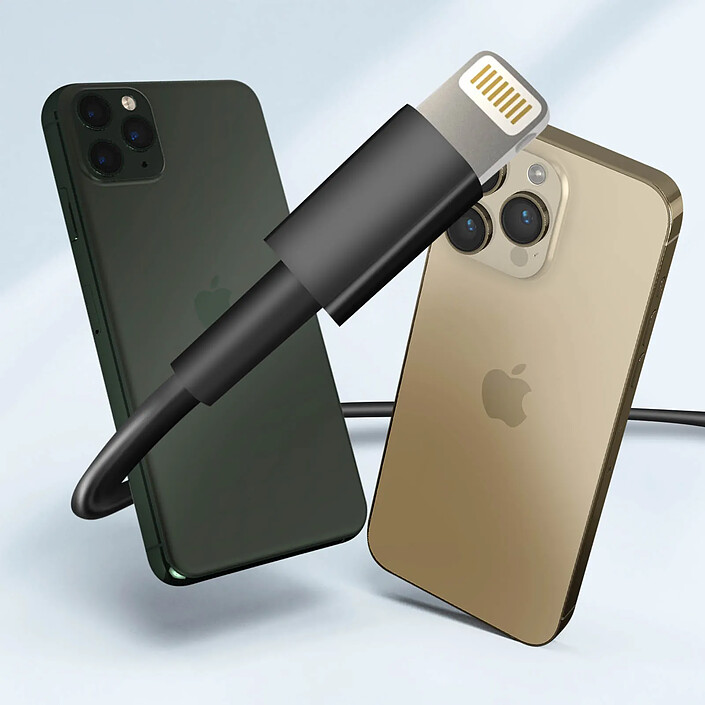 LinQ Écouteurs Filaires Lightning Intra-auriculaires Microphone Boutons Argent pas cher