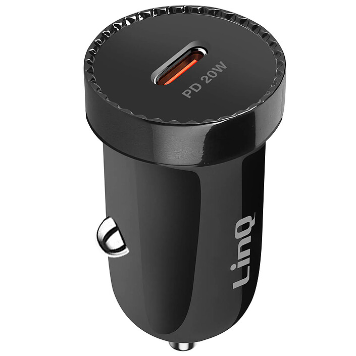 LinQ Chargeur Voiture Allume cigare USB C 20W Power Delivery Compact Noir