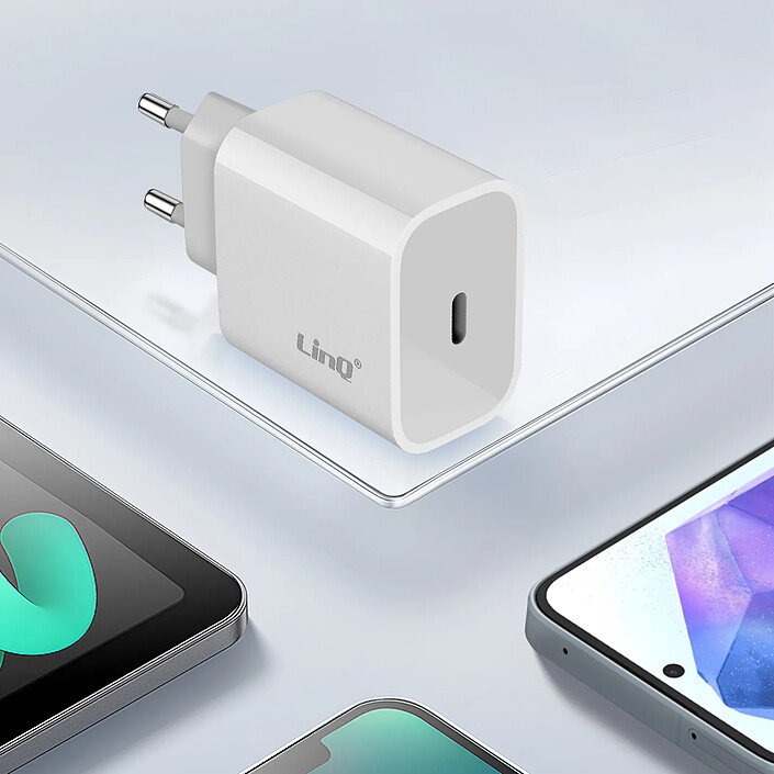 LinQ Chargeur Secteur USB-C 20W Power Delivery Blanc pas cher