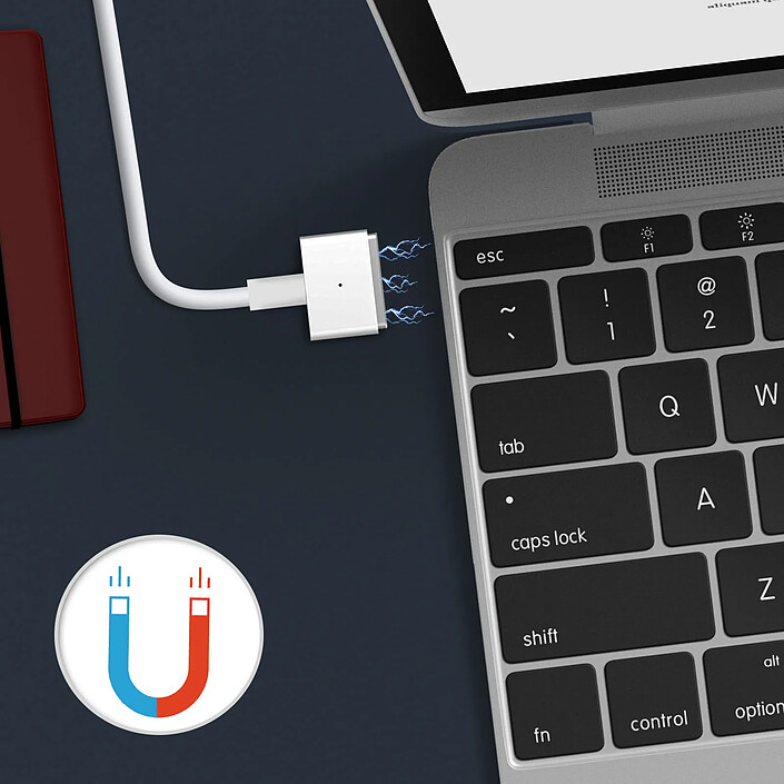 LinQ Chargeur Mural MagSafe 2 pour MacBook Air 45W Charge Rapide Compact A2-45 Blanc pas cher