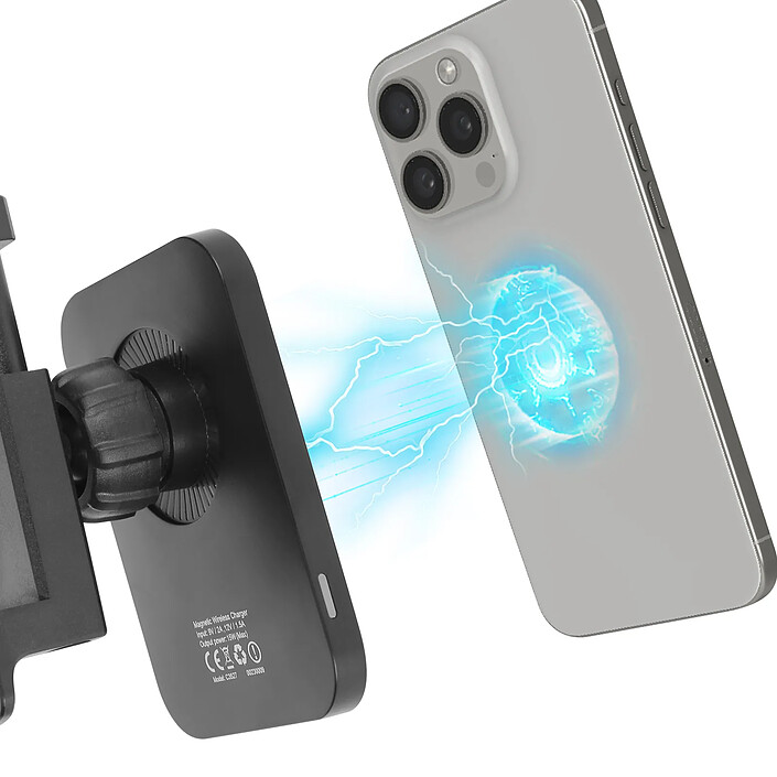 LinQ Support Voiture MagSafe 15W Fixation Grille d'aération Ronde LED indicateur pas cher