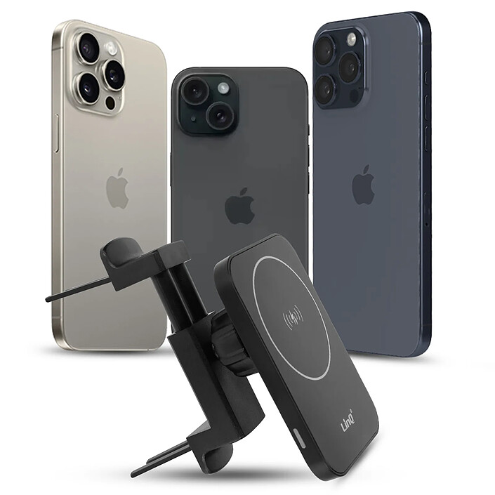 Acheter LinQ Support Voiture MagSafe 15W Fixation Grille d'aération Ronde LED indicateur