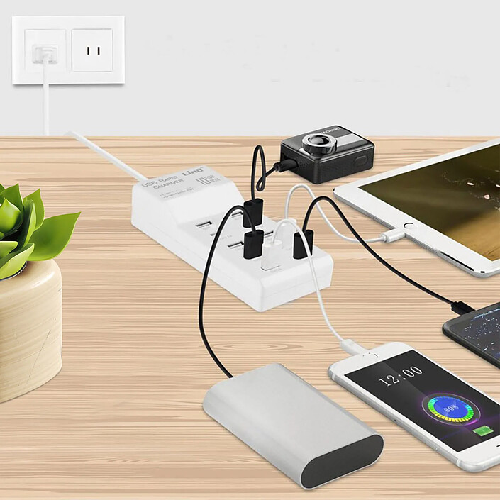 Avis LinQ Chargeur Secteur USB 10 Ports 50W Recharge Rapide Blanc