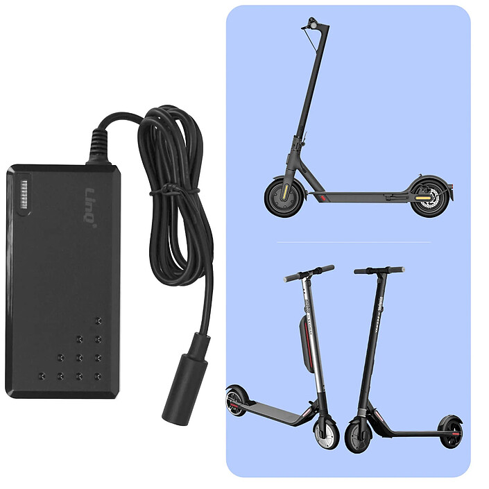 Avis LinQ Chargeur pour Trottinette Xiaomi Ninebot 42V 1.5A 63W Noir