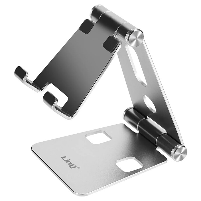 LinQ Mini Support Bureau Pliable pour Smartphone, Argent