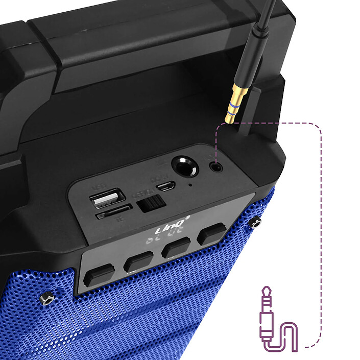 LinQ Enceinte lumineuse Bluetooth Compatible Micro, Bleu pas cher