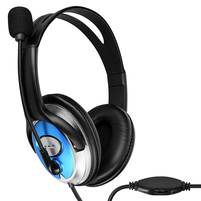 LinQ Micro Casque Filaire Double Jack 3.5mm avec Télécommande Volume Noir