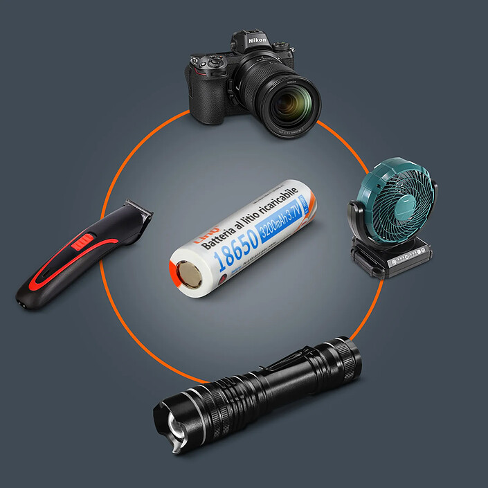 Avis LinQ 2 Piles 18650 Lithium 3200mAh 3.7V Rechargeable Tête Plate 3200JT Orange