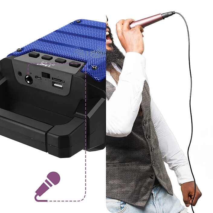 Acheter LinQ Enceinte lumineuse Bluetooth Compatible Micro, Bleu