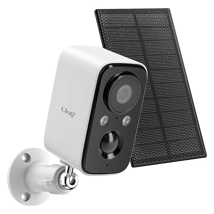 LinQ Caméra de surveillance + Panneau solaire 1.5W Détection PIR Étanche IP65 Blanc / Noir
