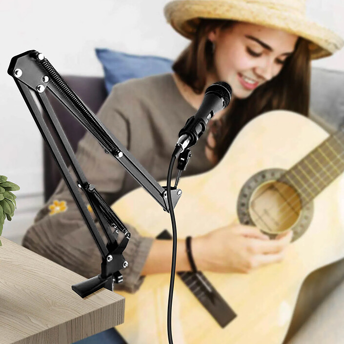 LinQ Support Micro Bras de Suspension Articulé Fixation Bureau Pliable  Noir pas cher