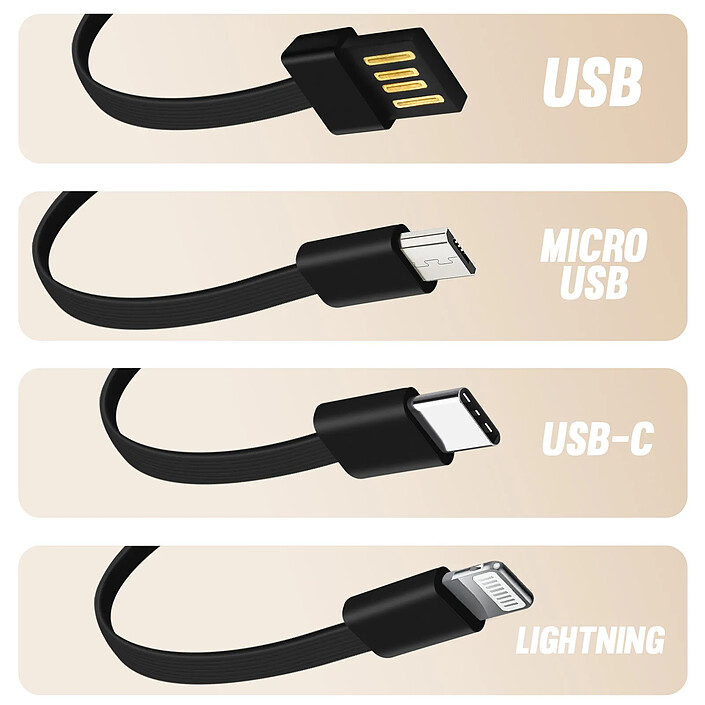 LinQ Batterie Secours 25800mAh Câble 4 en 1 Amovible et Sortie USB Compact Noir pas cher