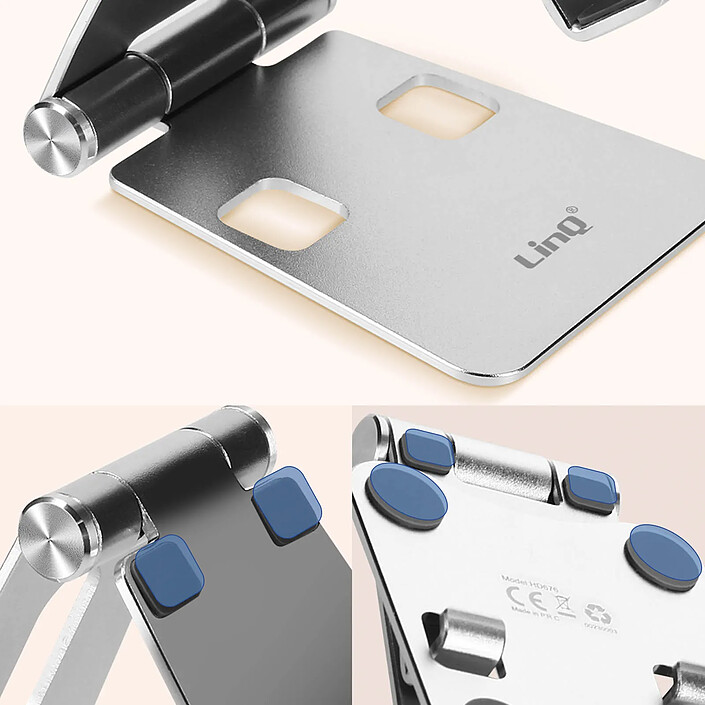 Avis LinQ Mini Support Bureau Pliable pour Smartphone, Argent