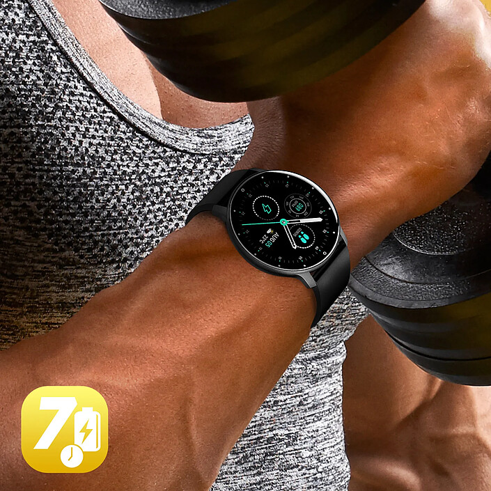 Avis North Edge Montre connectée Tactile Écran rond HD Bracelet en silicone Noir