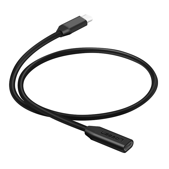Ugreen Câble d'extension USB-C Mâle vers USB-C Femelle 50cm Multifonctions Noir