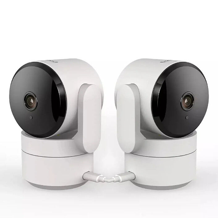 Daewoo IP506P - Lot de 2 Caméras Connectées Intérieures WiFi - Motorisées 360°, Full HD, Vision Nocturne & Mode Vie Privée