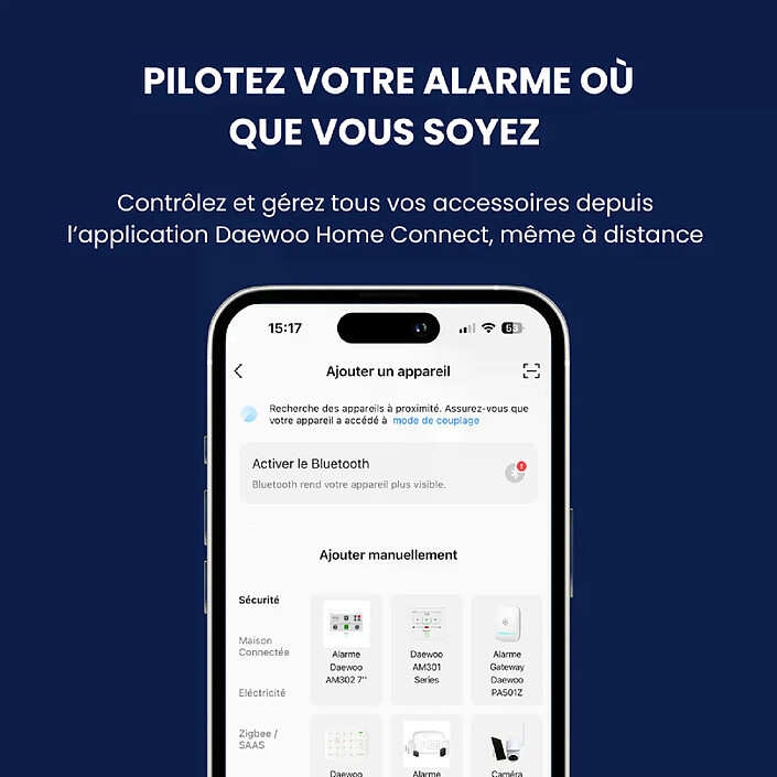 Acheter Daewoo - Alarme Maison WiFi + GSM Sans Fil Touch AM341 - Sans Abonnement - Kit Complet avec Caméras Full HD Intérieure/Extérieure