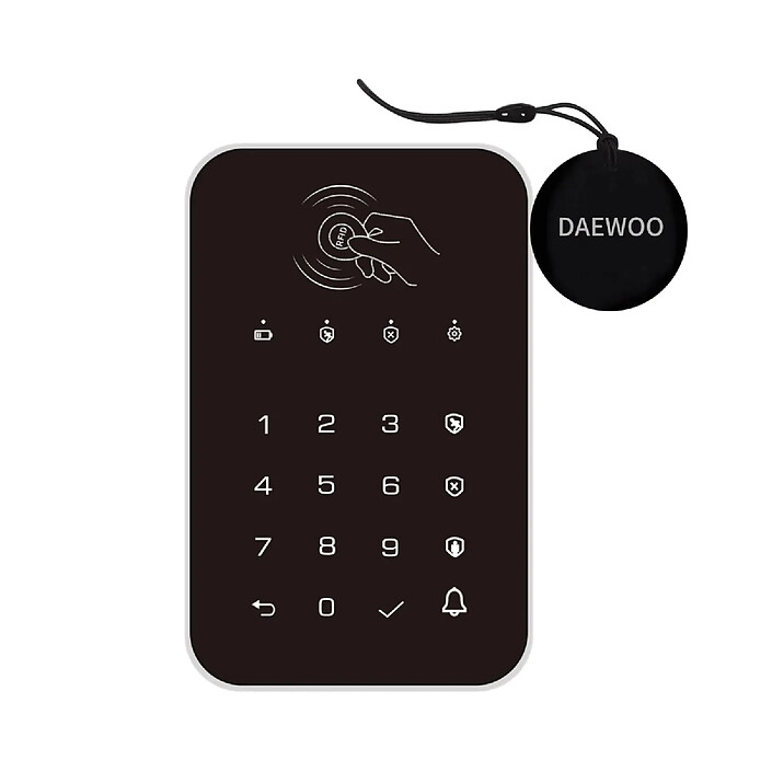 Daewoo - Clavier sans fil WKE301 avec 2 badges RFID - Compatible avec les centrales Touch AM301, Touch XL AM302 et Vigilia/Vigilia+