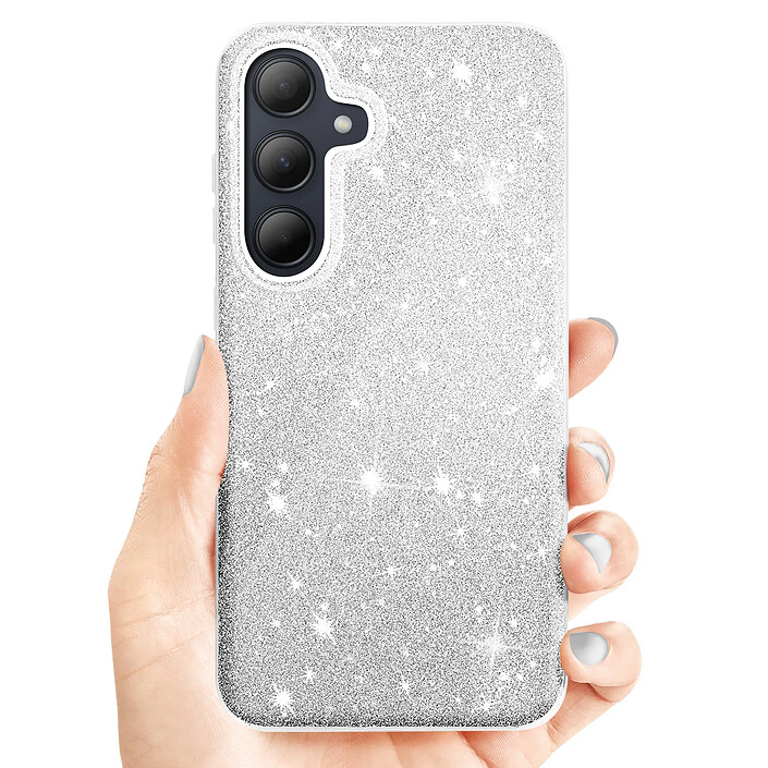 Avizar Coque Paillette pour Samsung Galaxy A35 Silicone Ultra fine Argent pas cher
