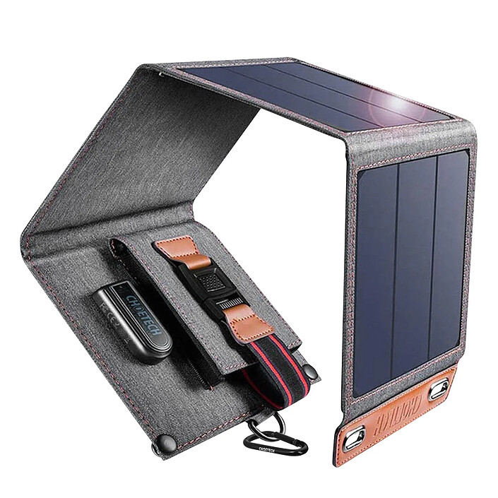 Choetech Chargeur Panneau solaire Pliable Puissance 14W Étanche Compact  Gris