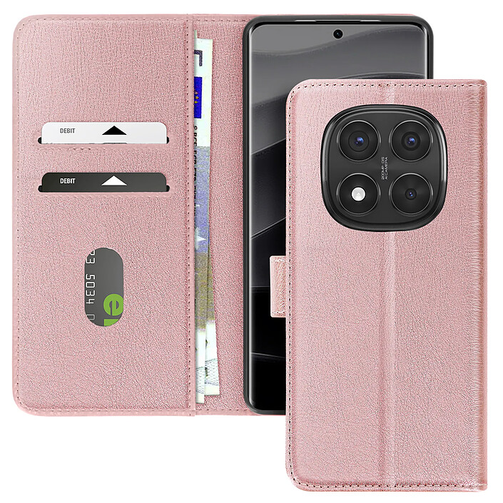 Avizar Étui pour Redmi Note 14 Pro et 14 Pro Plus Portefeuille et Support Rose champagne