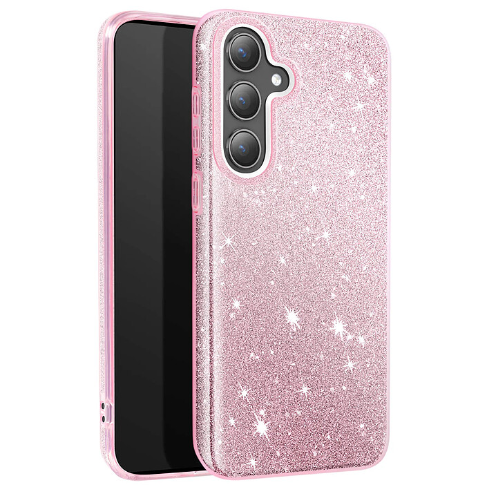 Avizar Coque Paillette pour Samsung Galaxy S24 et S25 Silicone Ultra fine Rose