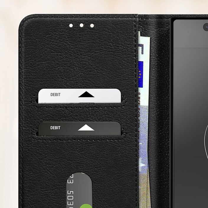 Avizar Étui pour Sony Xperia L1 Clapet Portefeuille et Support Vidéo Noir pas cher