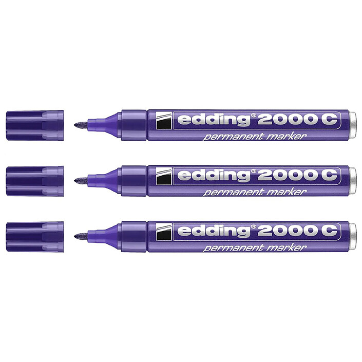 EDDING Marqueur Permanent 2000C Violet Pointe Ronde 1,5-3 mm x 3