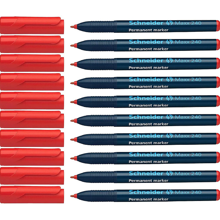 SCHNEIDER Marqueur permanent Maxx 240 rouge x 10